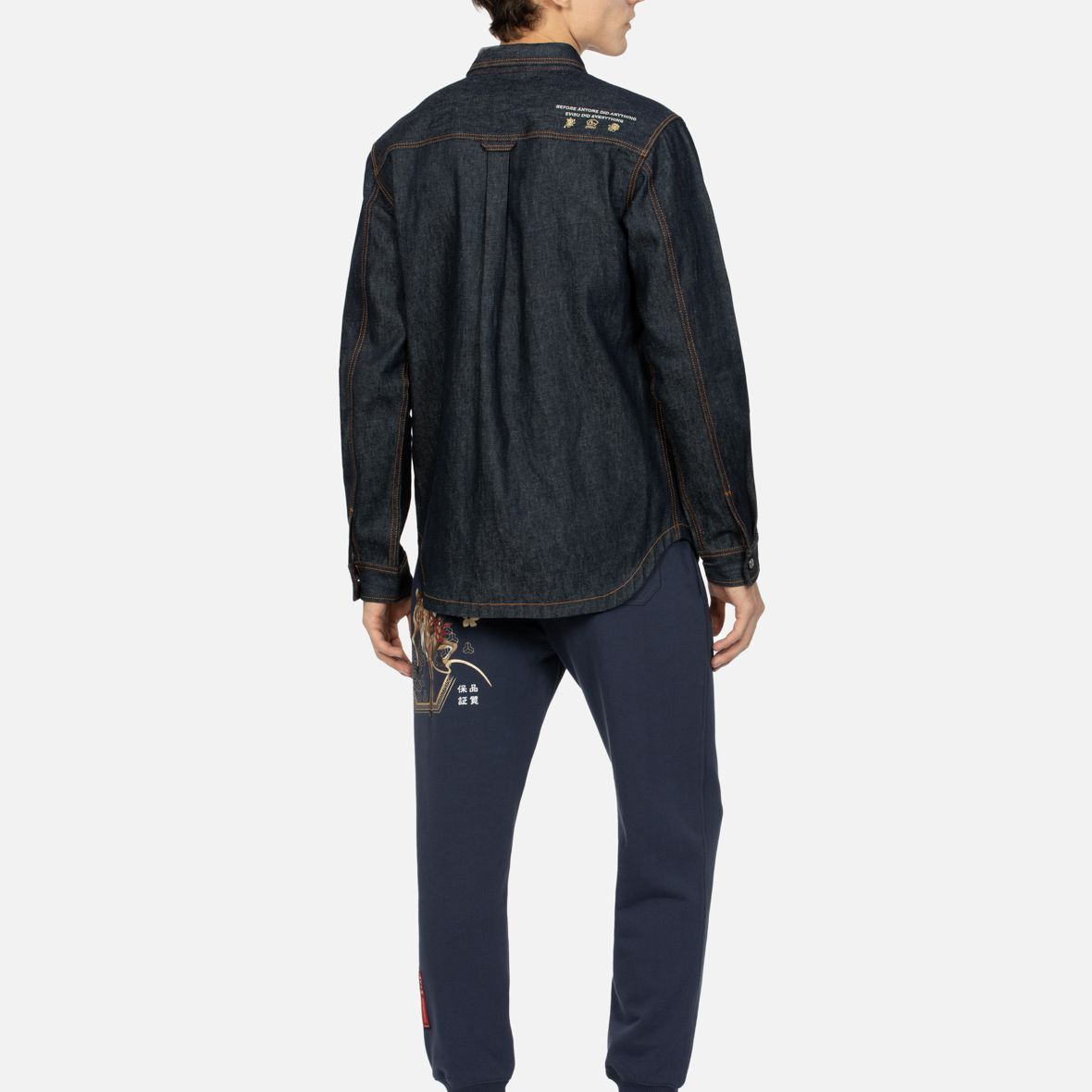 Details for EVISU AW23 海鷗標誌刺繡牛仔襯衫 藍色 2EAHTM3SL7031XXCT