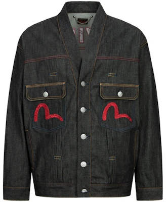 EVISU 秋冬23 海鸥标志刺绣宽松版牛仔夹克 黑色 2EAHTM3DJ7001LFCS Lookbook EVISU 秋冬23 海鸥标志刺绣宽松版牛仔夹克 黑色 2EAHTM3DJ7001LFCS