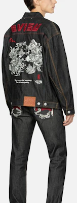 EVISU 秋冬23 海鸥标志刺绣宽松版牛仔夹克 黑色 2EAHTM3DJ7001LFCS Shop EVISU 秋冬23 海鸥标志刺绣宽松版牛仔夹克 黑色 2EAHTM3DJ7001LFCS