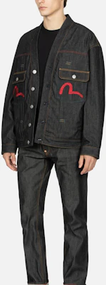 EVISU 秋冬23 海鸥标志刺绣宽松版牛仔夹克 黑色 2EAHTM3DJ7001LFCS Purchase EVISU 秋冬23 海鸥标志刺绣宽松版牛仔夹克 黑色 2EAHTM3DJ7001LFCS