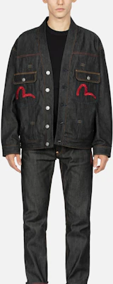 EVISU 秋冬23 海鸥标志刺绣宽松版牛仔夹克 黑色 2EAHTM3DJ7001LFCS Sizing EVISU 秋冬23 海鸥标志刺绣宽松版牛仔夹克 黑色 2EAHTM3DJ7001LFCS