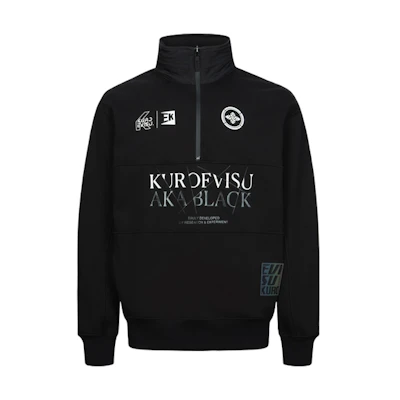 EVISU AW23 Seagull Logo Slim Fit High Neck Pullover Sweatshirt Black 2EAGNM3SW5059XXFL
