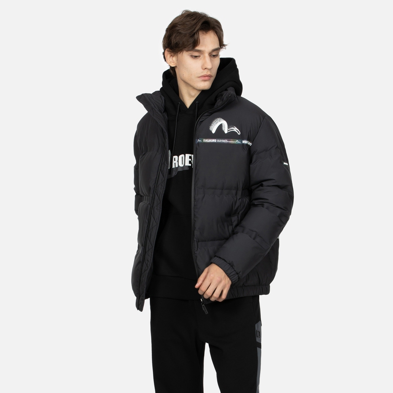 EVISU AW23 Seagull Spray Print Black Cotton Jacket for Men. 2EAGNM3NJ5007XXPL 圖 5