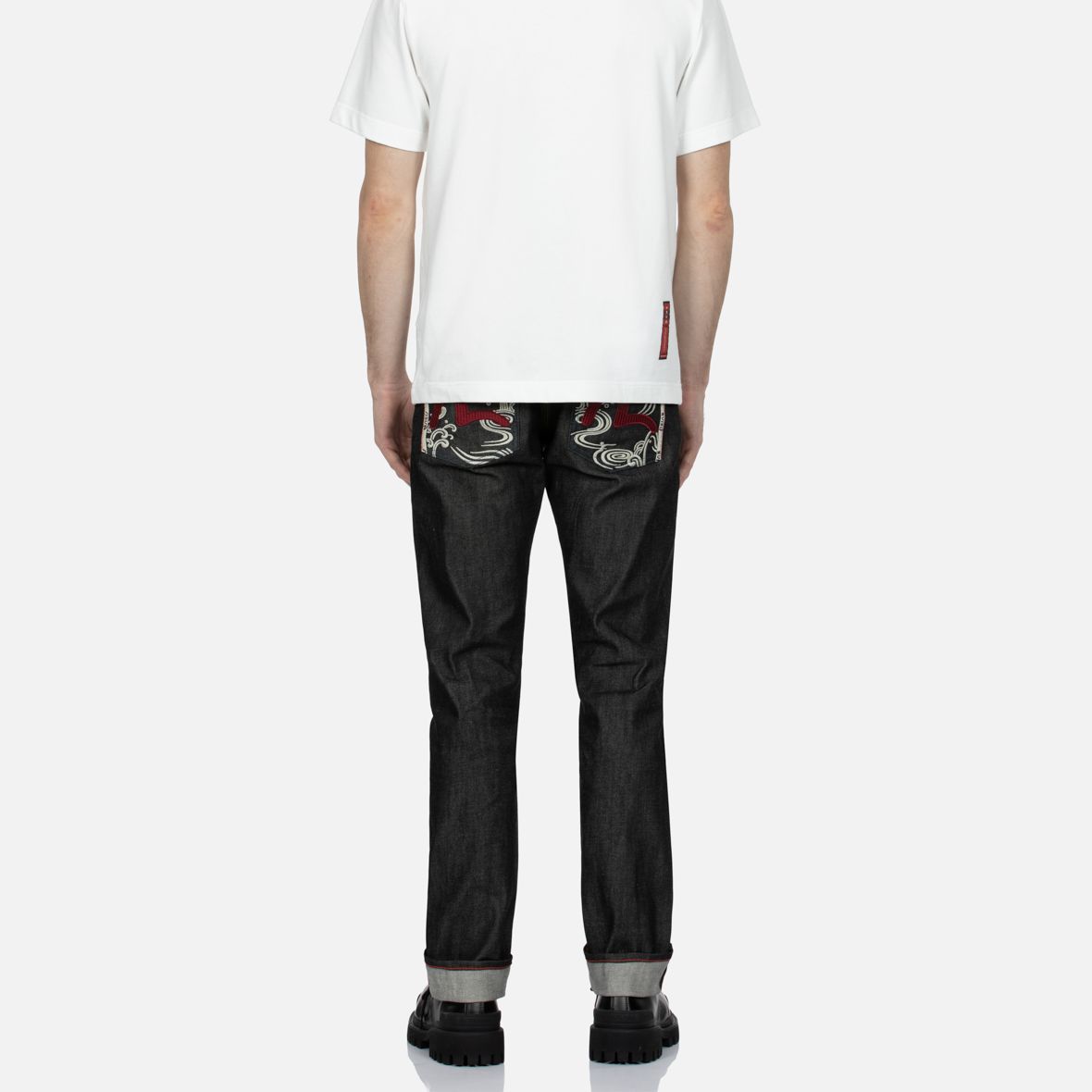 Details for EVISU AW23 男士修身黑色牛仔褲 刺繡海鷗設計 2EAHTM3JE703910CS