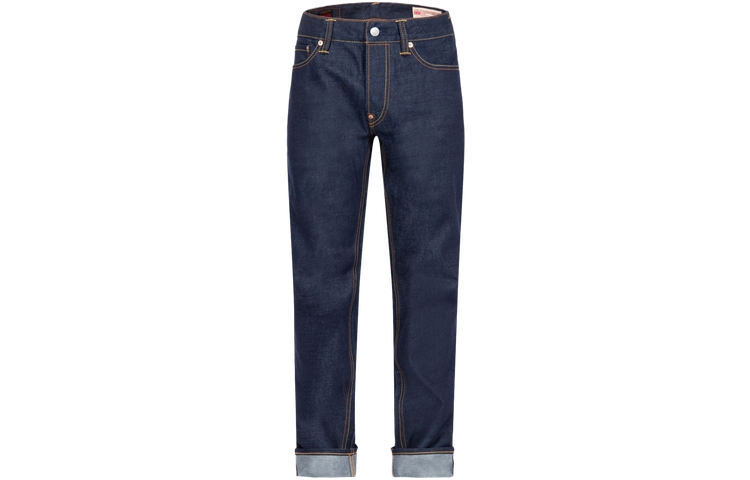 EVISU AW23 Slim Fit Double Brush M Gold Print  Jeans 2EAHTM3JE791110CT