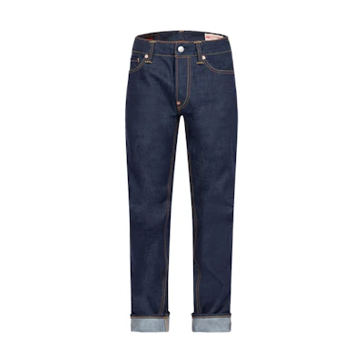 EVISU AW23 Slim Fit Double Brush M Gold Print Jeans 2EAHTM3JE791110CT