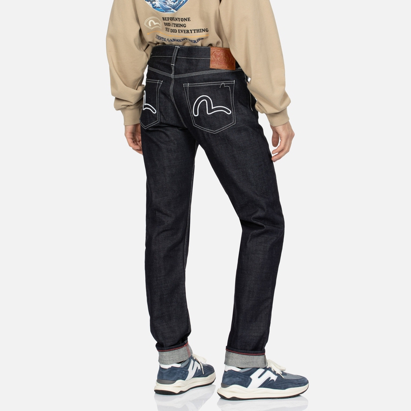 EVISU AW23 Slim Fit Jeans with Seagull Embroidery for Men - Denim Blue 2EAHTM3JE705010CT 圖 5