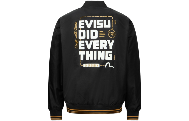 EVISU AW23 Slogan Seagull Print Stand Collar Jacket Black 2EAEPM3JK1180XXPL 圖 2