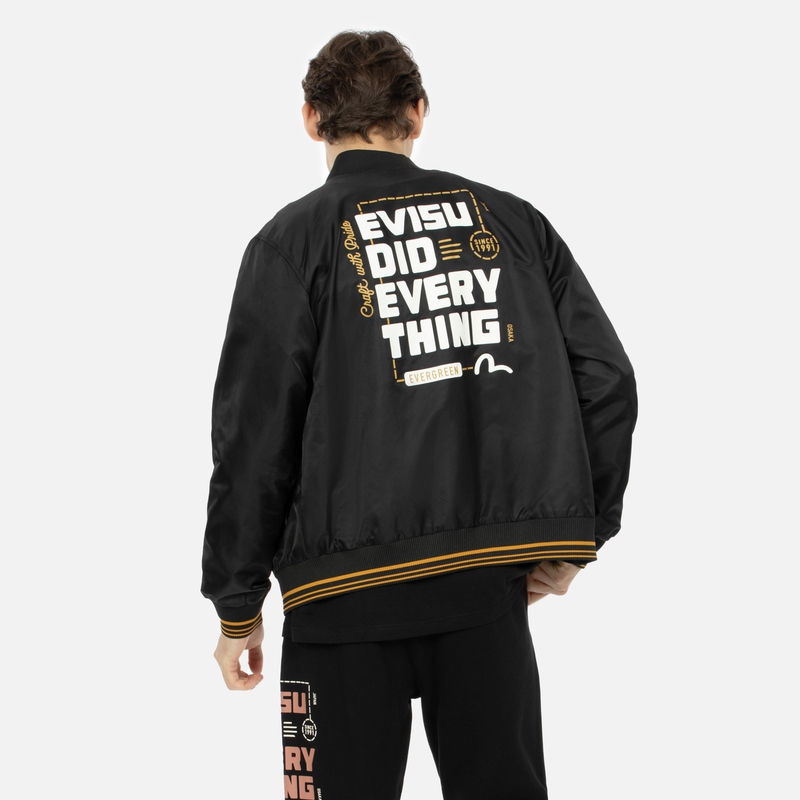 EVISU AW23 Slogan Seagull Print Stand Collar Jacket Black 2EAEPM3JK1180XXPL 圖 4