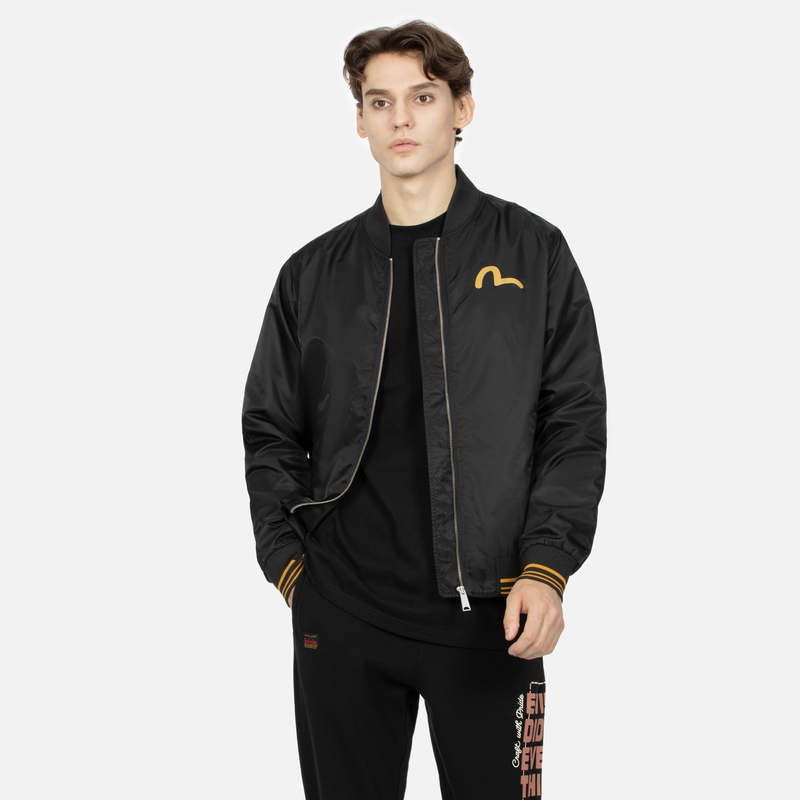 EVISU AW23 Slogan Seagull Print Stand Collar Jacket Black 2EAEPM3JK1180XXPL 圖 5