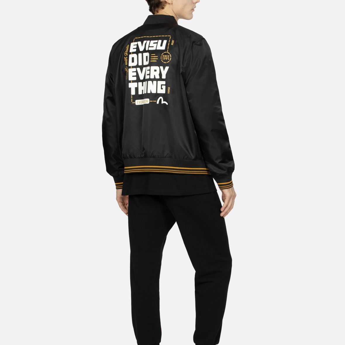 EVISU AW23 Slogan Seagull Print Stand Collar Jacket Black 2EAEPM3JK1180XXPL 圖 6