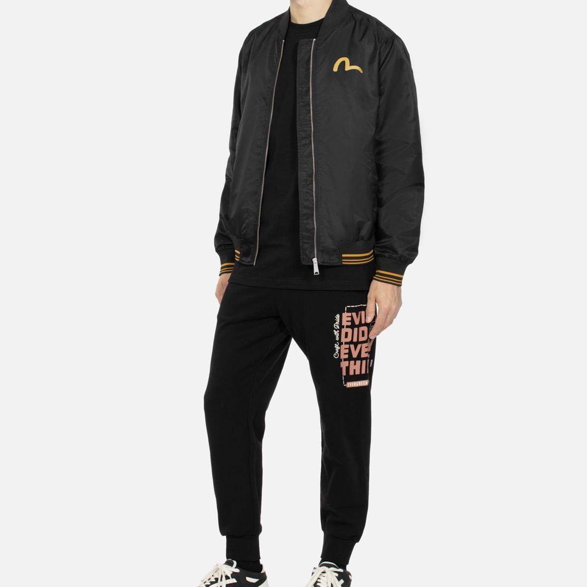 EVISU AW23 Slogan Seagull Print Stand Collar Jacket Black 2EAEPM3JK1180XXPL 圖 7