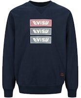EVISU AW23 Triple Logo Print Oversized Casual Sweatshirt 2EAHTM3SW1110RXCT EVISU AW23 Triple Logo Print Oversized Casual Sweatshirt 2EAHTM3SW1110RXCT