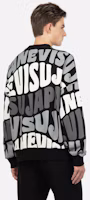 Purchase EVISU AW23 Wave Pattern Letter Print Sweatshirt Black Fashion. 2EAHTM3SW1959LFCT