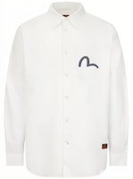 EVISU AW23 White Long Sleeve Shirt with Seagull & Buddha Print for Men. 2EAHTM3SL7903RXCT EVISU AW23 White Long Sleeve Shirt with Seagull & Buddha Print for Men. 2EAHTM3SL7903RXCT