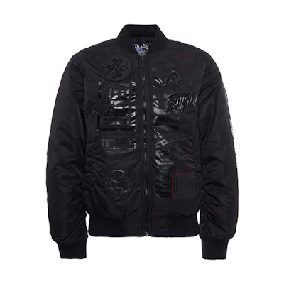 EVISU Badge Stand Collar Black Jacket for Men 1EAGNM8JK752XX