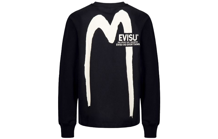 EVISU Big M Logo Printed Crewneck Sweatshirt 2EAHTM1SW343LFCT