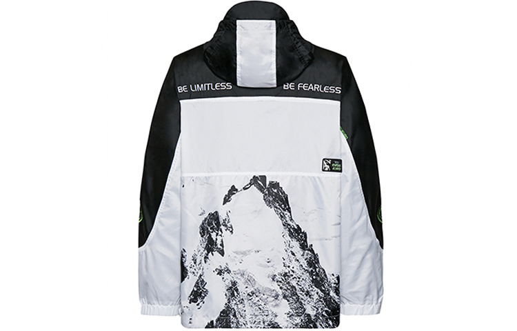 EVISU Black and White Patchwork Snow Mountain Print Jacket 1EAGNM9JK749XX