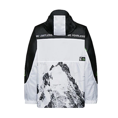 EVISU Black and White Patchwork Snow Mountain Print Jacket 1EAGNM9JK749XX