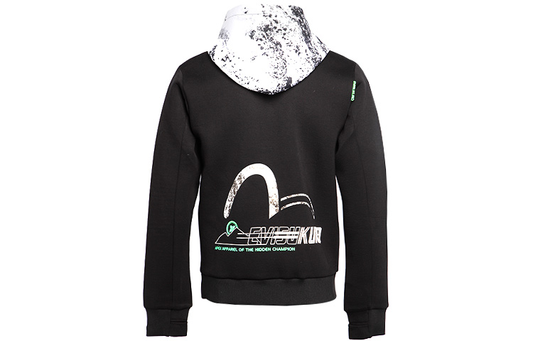 EVISU Black Iceberg Seagull Print Hoodie 1EAGNM9SW356XX