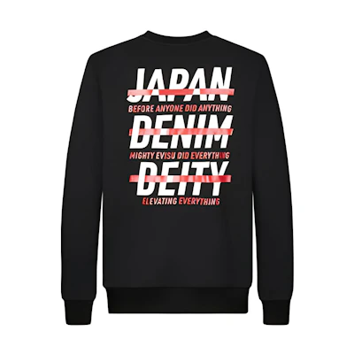 EVISU Black Logo Print Crewneck Sweatshirt 1EAOTM9SW414XX