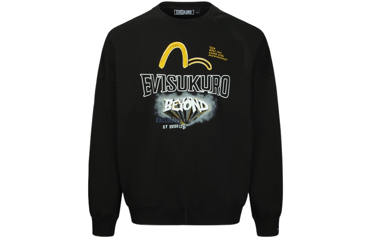 Order EVISU 黑色大Logo印花寬鬆版長袖圓領上衣 2EAGNM3SW5226OSCT