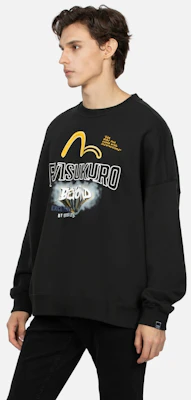 EVISU 黑色大Logo印花寬鬆版長袖圓領上衣 2EAGNM3SW5226OSCT Shop EVISU 黑色大Logo印花寬鬆版長袖圓領上衣 2EAGNM3SW5226OSCT
