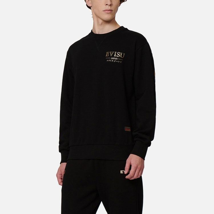 Details for EVISU 黑色大M卡通印花長袖套頭襯衫 2EAHTM2SW327RXCT