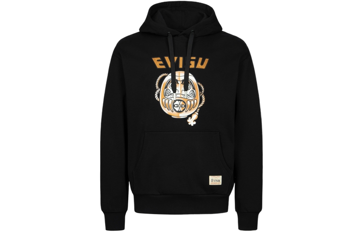EVISU Black Pullover Sweatshirt with Letter Graphic Print 2EAHTM3SW1075RXCT