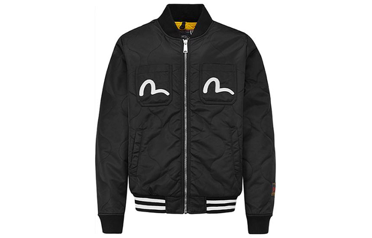 EVISU Black Seagull Slogan Embroidered Jacket 2EAADM0JK707XX 圖 3