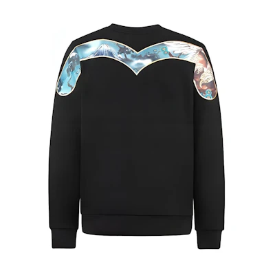 EVISU Black Sweatshirt with Large M and Seagull Wushu Graphic for Men 2EAHTM0SW480XX