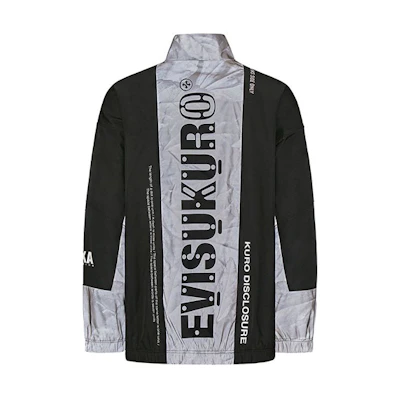 EVISU Black Windproof Jacket with Leaf Colorblock Design 2EAGNM0JK737LF