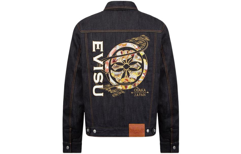EVISU Blue  Casual Printed Denim Jacket with Single-Breasted Design 2EAHTM2DJ794XXCT 圖 3