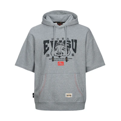 EVISU Buddha Embroidery & Multi-Print Oversized Short-Sleeve Hoodie - Men 2ESHTM4WS8046LFCT