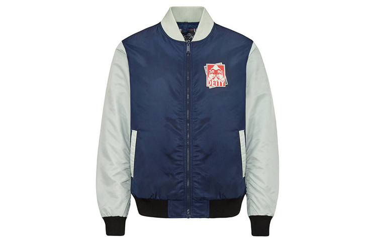 EVISU Buddha Slogan Print Jacket - Blue Gray 2EAHTM0JK753XX