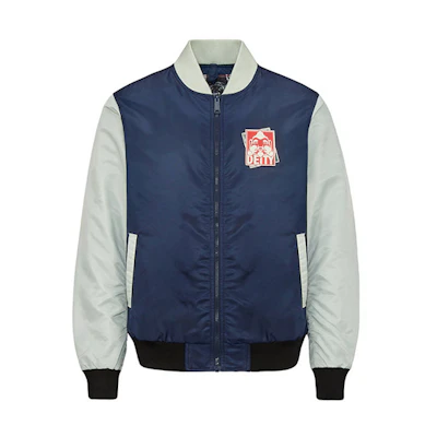 EVISU Buddha Slogan Print Jacket - Blue Gray 2EAHTM0JK753XX