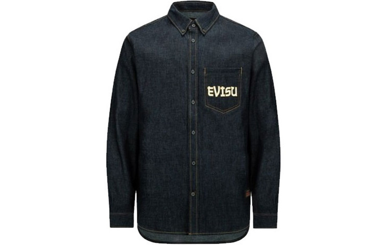 Lookbook Baju Denim Biru EVISU Calligraphy Brush Emas M. 2ESHTM2SL245XXDN