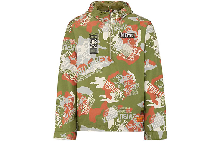 EVISU Camo Jacket with All-Over Buddha Head Print 2EAHTM0JK709XX