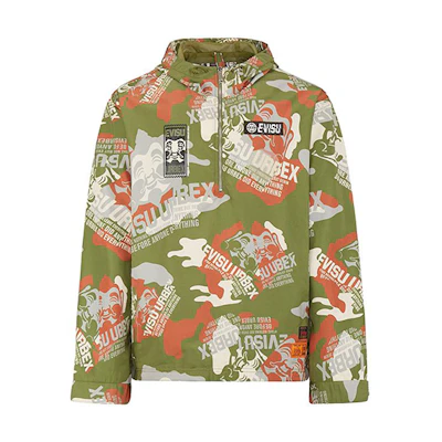 EVISU Camo Jacket with All-Over Buddha Head Print 2EAHTM0JK709XX