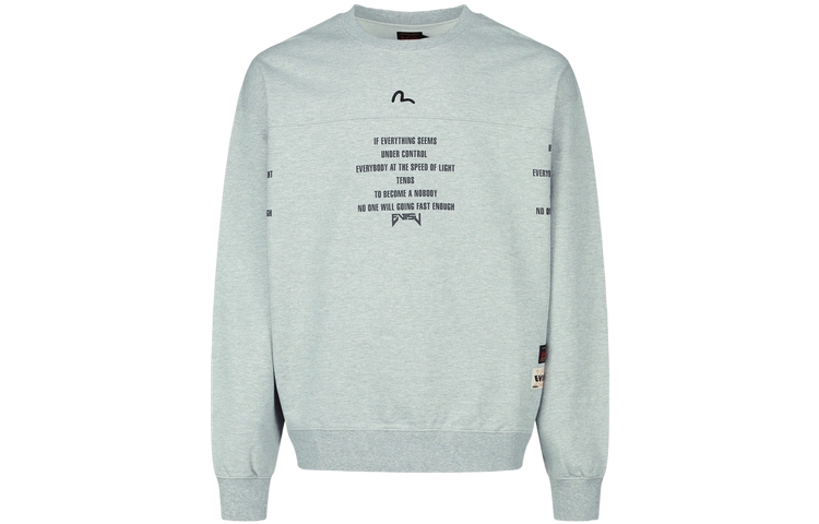 EVISU Cartoon Graphic Letter Print Crewneck Sweatshirt Men Light Gray 2ESHTM3SW590LFCT