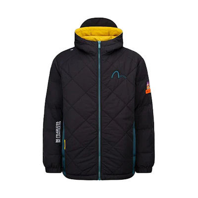 EVISU Color-Block Quilted Hooded Down Jacket Winter Black 2EAGNM1NJ768XXPL