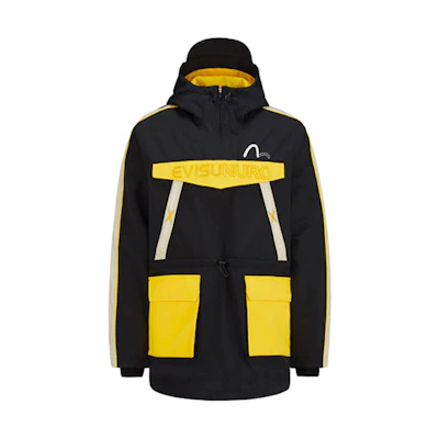 EVISU Colorblock Hooded Jacket Black/Yellow 2EAGNM0JK750LF