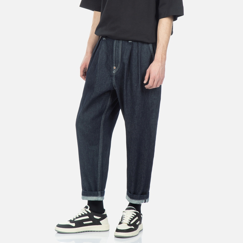 EVISU Contrast Seagull Embroidered Tapered Jeans Denim Blue  Jeans 2ESHTM3JE139TPCT 圖 4