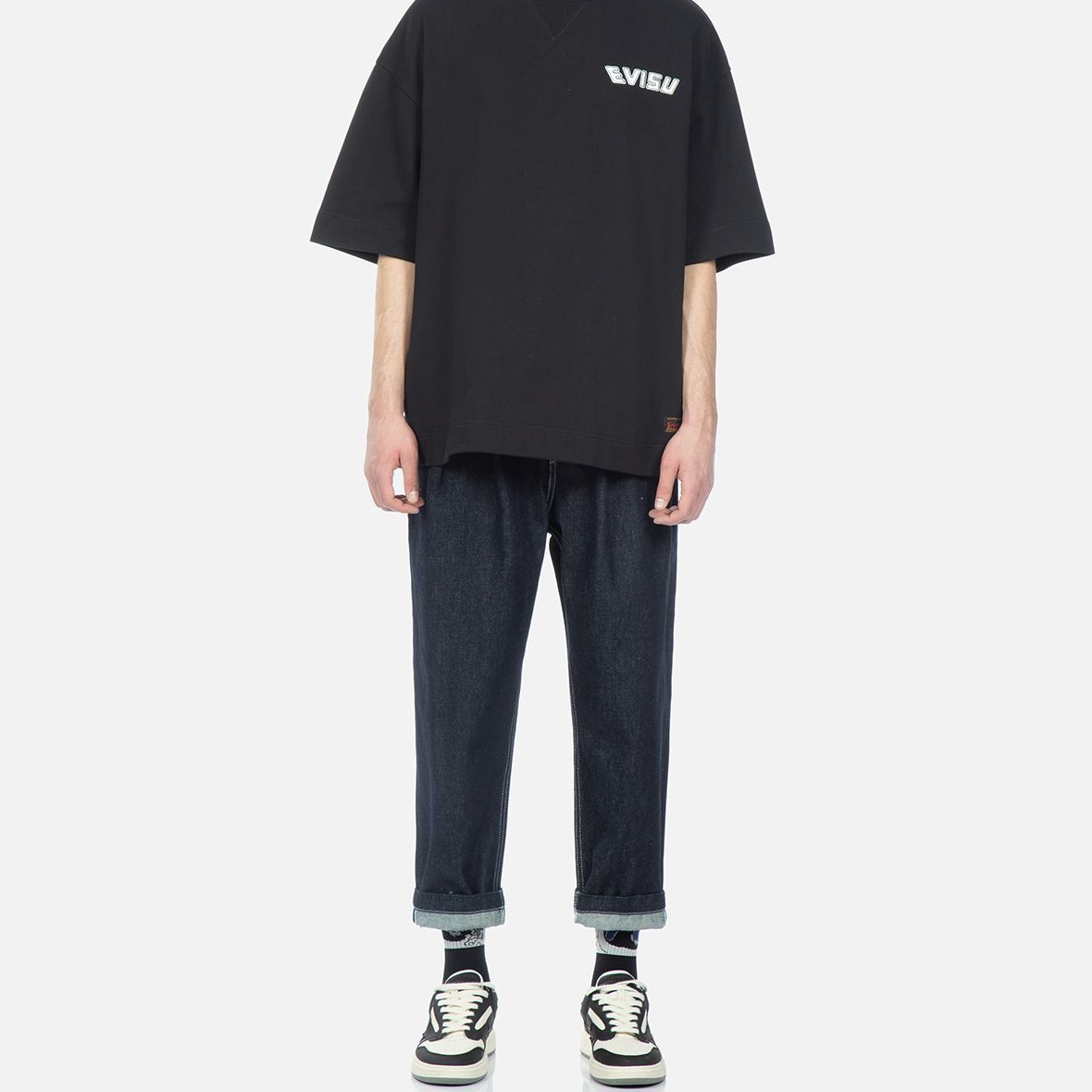 EVISU Contrast Seagull Embroidered Tapered Jeans Denim Blue  Jeans 2ESHTM3JE139TPCT 圖 7