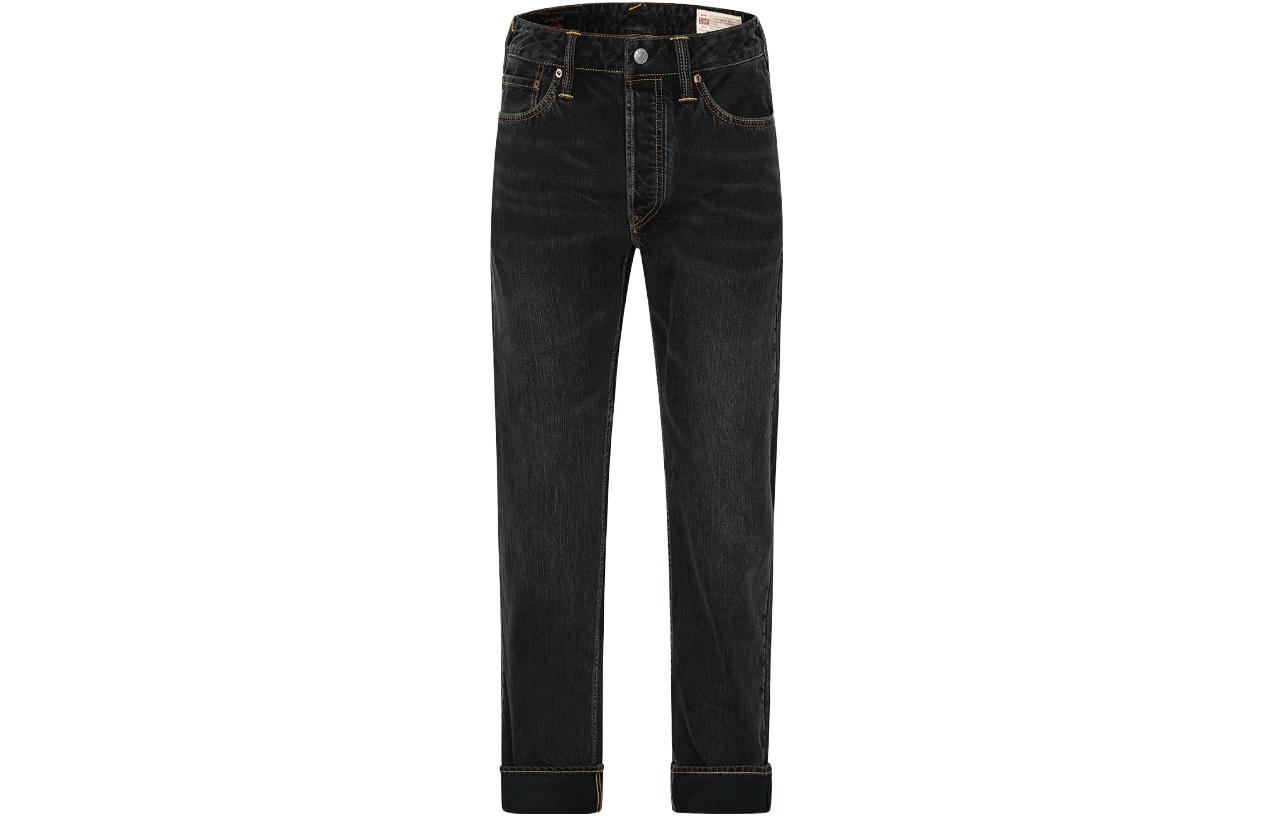 Order EVISU Daicock Print Jeans Hitam Baggy Fit Celana Panjang Motif 2EAHTM3JE119500DN