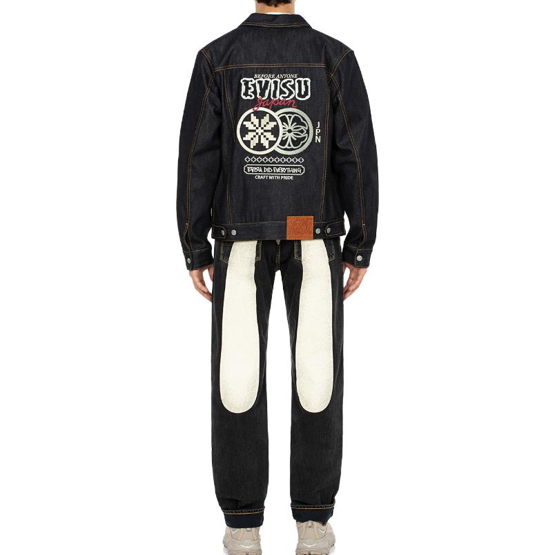 Purchase EVISU Daicock Print Jeans Hitam Baggy Fit Celana Panjang Motif 2EAHTM3JE119500DN