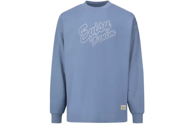 EVISU Dark Blue Crewneck Oversized Sweatshirt with Seagull Logo Print 2EAHTM3SW1079FLCT