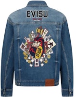 EVISU Daruma Bonsai Embroidered Denim Jacket Denim Blue 2ESHTM2DJ708LFCT EVISU Daruma Bonsai Embroidered Denim Jacket Denim Blue 2ESHTM2DJ708LFCT