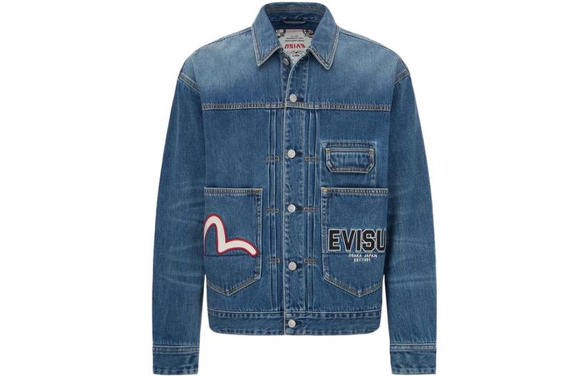 Lookbook Chaqueta Vaquera Azul Denim EVISU Daruma Bonsai Bordada 2ESHTM2DJ708LFCT
