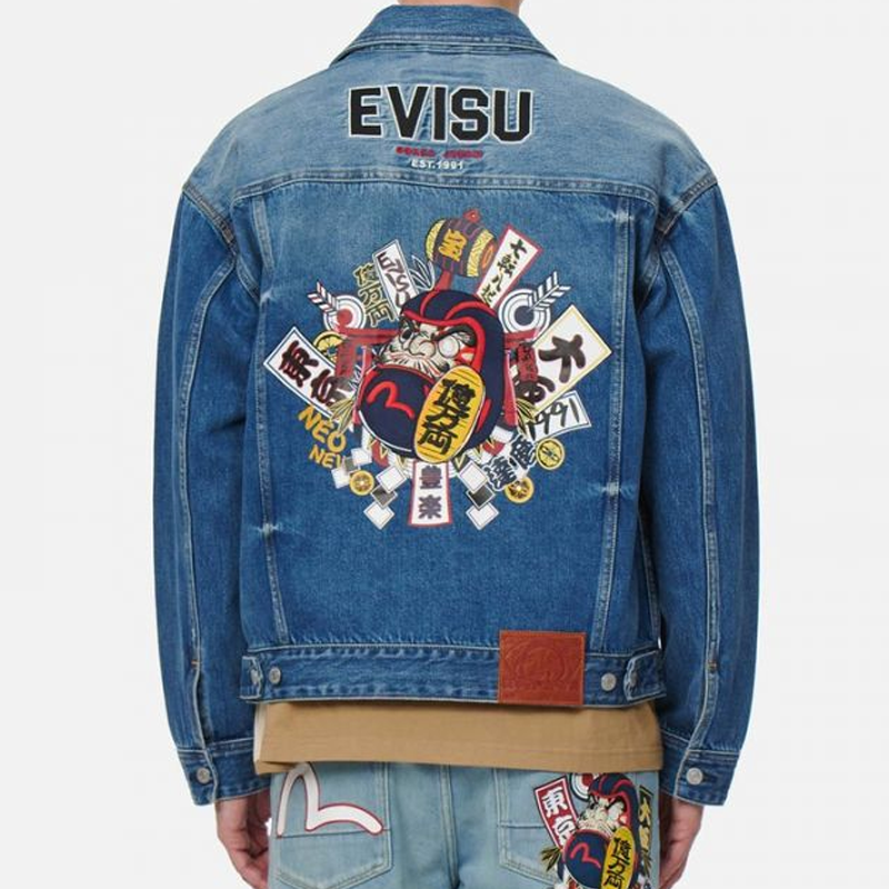 Purchase Chaqueta Vaquera Azul Denim EVISU Daruma Bonsai Bordada 2ESHTM2DJ708LFCT